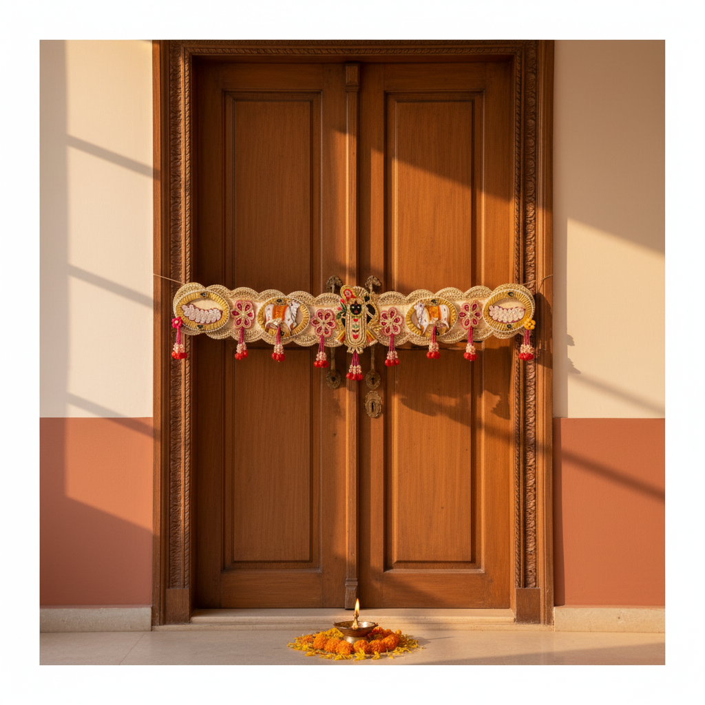 Shrinathji Toran - Decorative Door Hanging Bandhanwar lifestyle shot